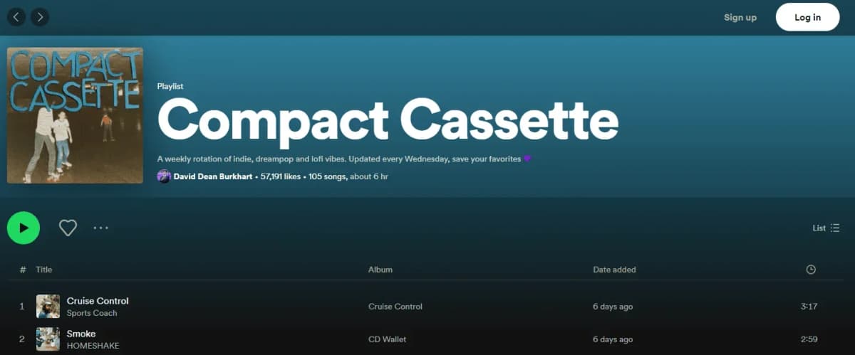Spotify curated playlist