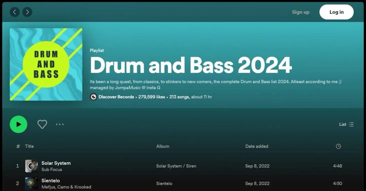 Spotify curated playlist