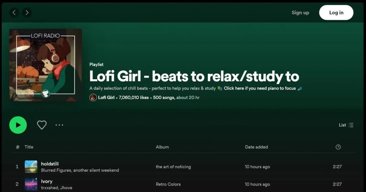 Spotify curated playlist