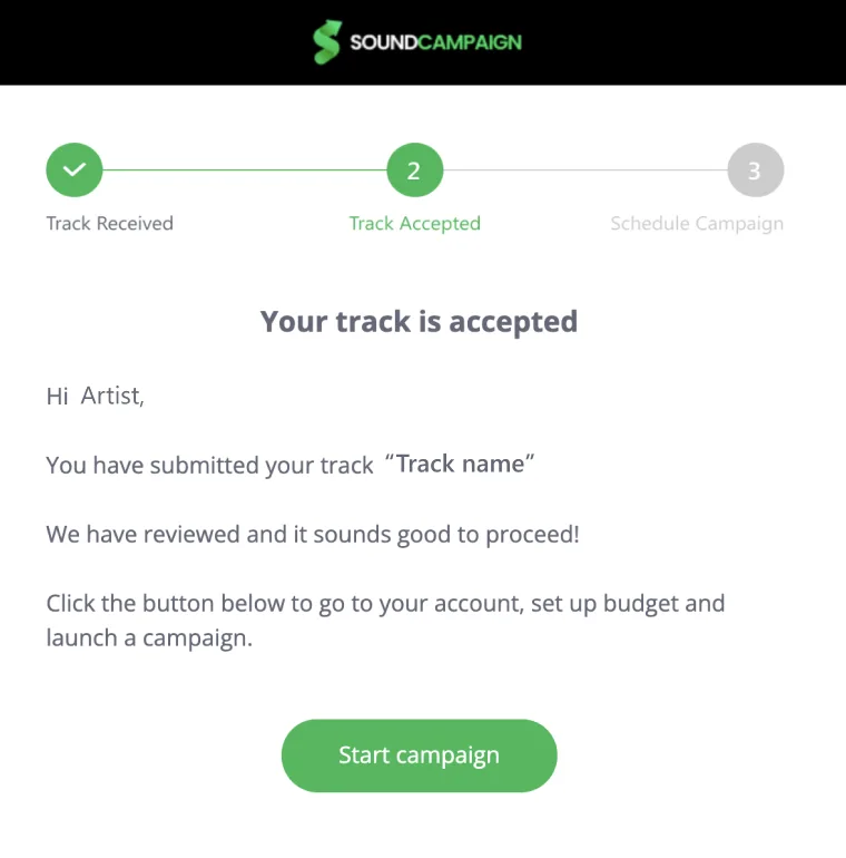 selecting the campaign start date