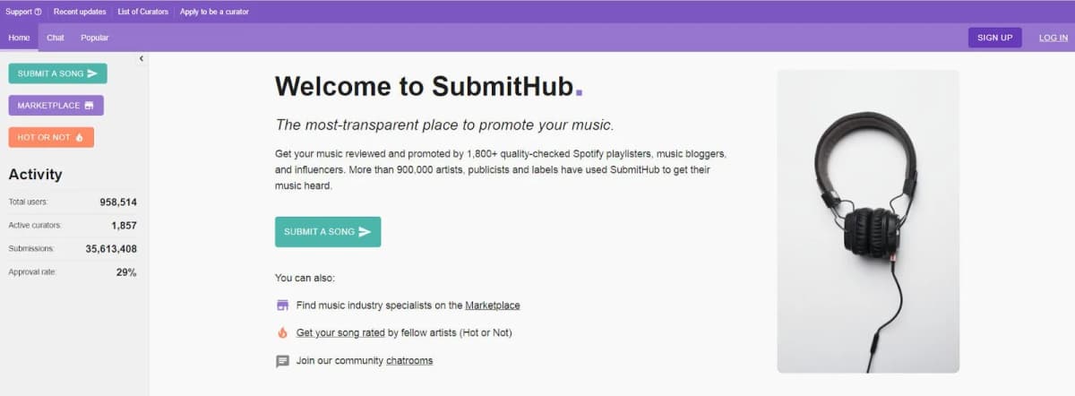 SubmitHub Spotify promotion service