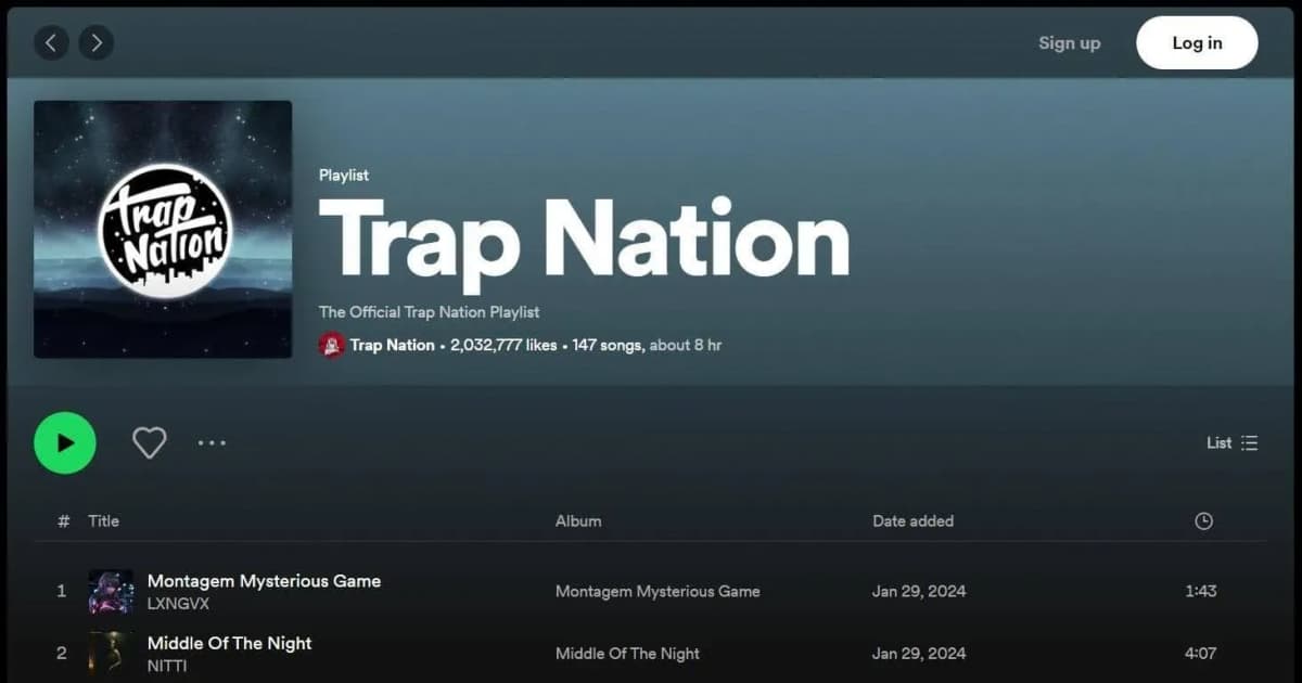 Spotify curated playlist