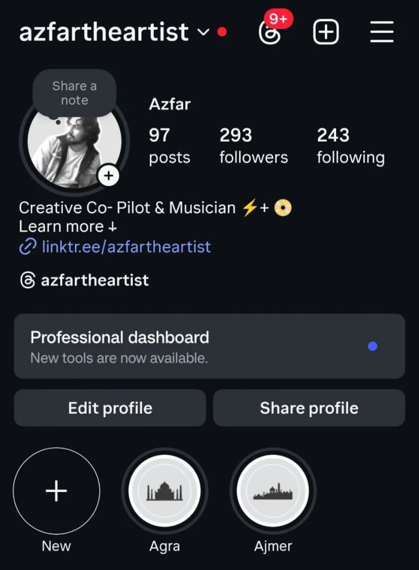adding music to instagram profile bio