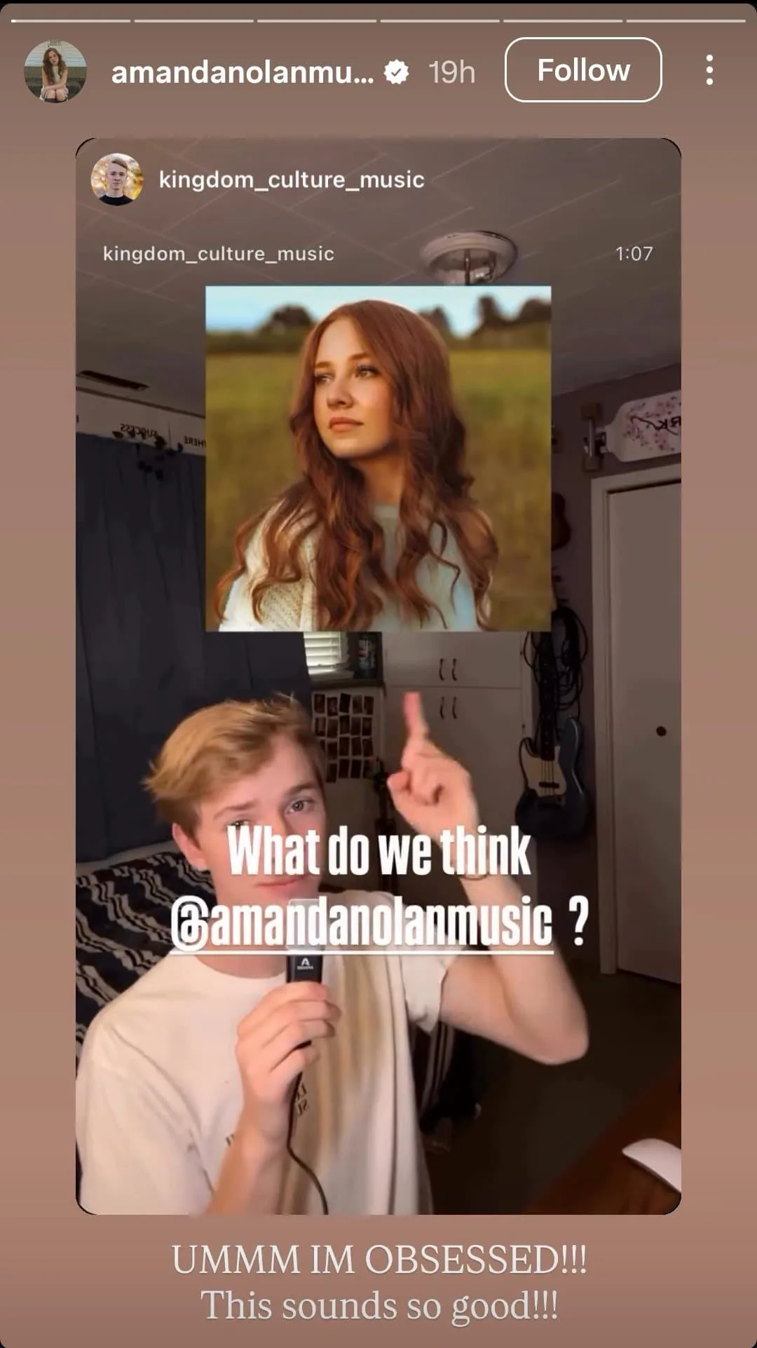 amanda nolan music instagram stories fan review