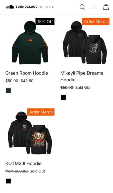 Bad merch example for artists