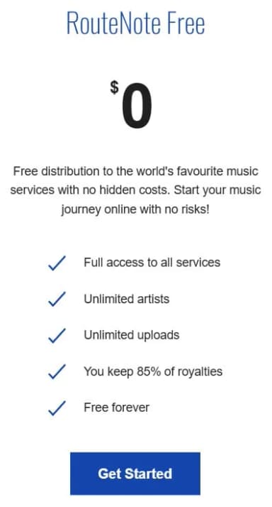 Best free music distributor for Indies routenote