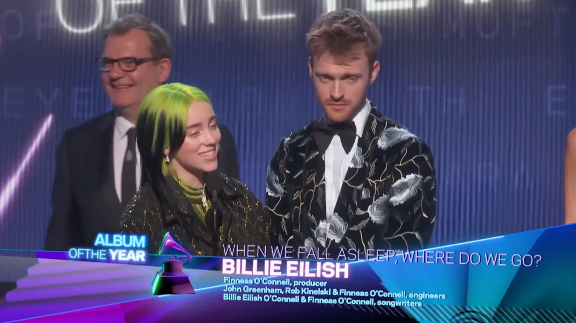 Billie ellish label backing winning album of the year