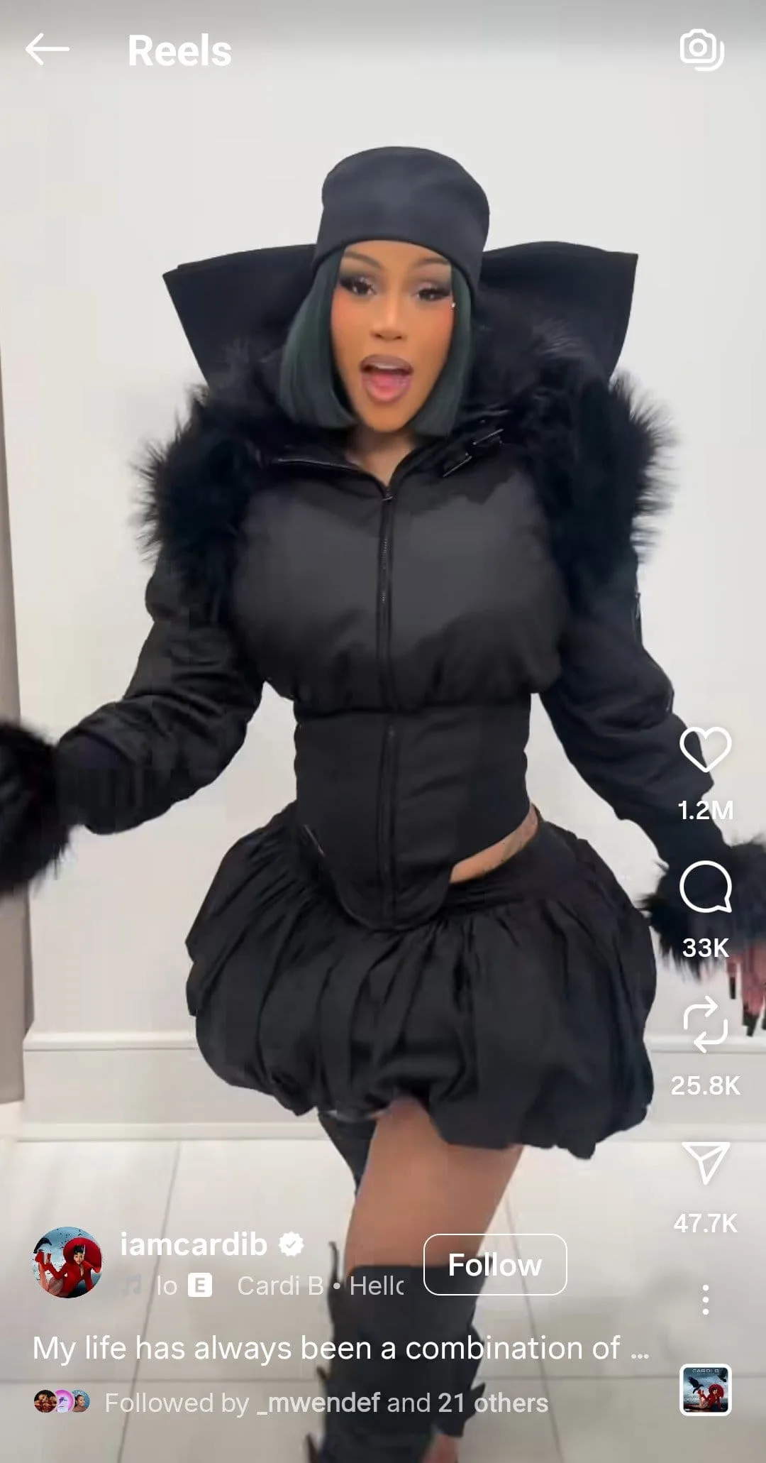 cardi b instagram reels own song