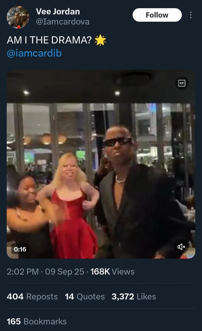 Cardi b promotion tweet example with dance party