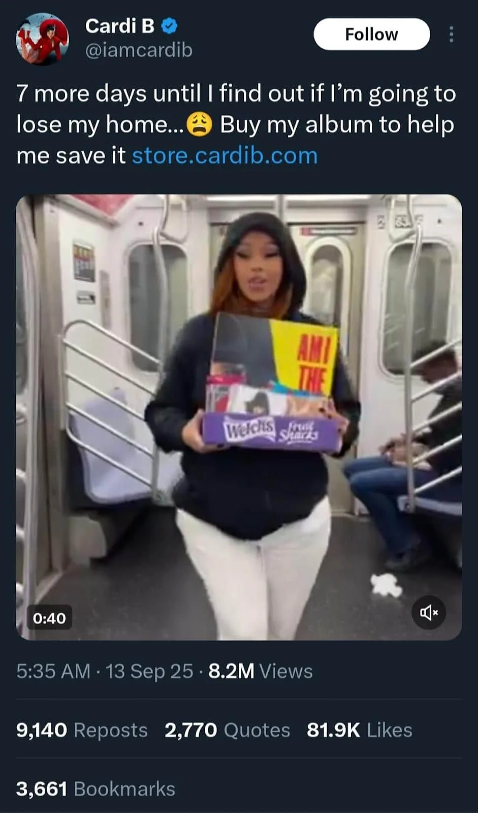 Cardib subway promotion