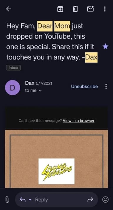 Dear mom youtube release promo by dax