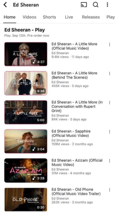 Ed sheeran home featured songs
