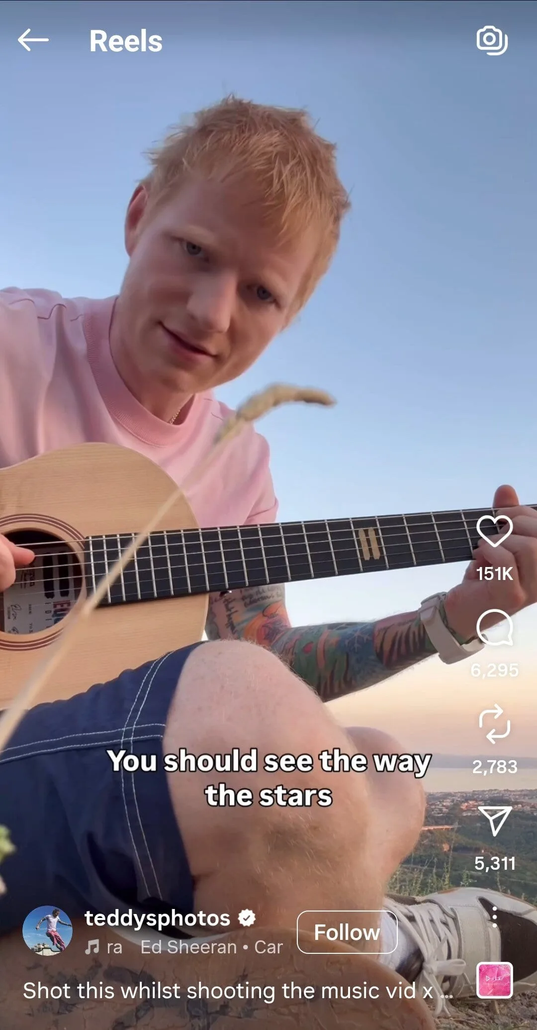 ed sheeran instagram reels acoustic music