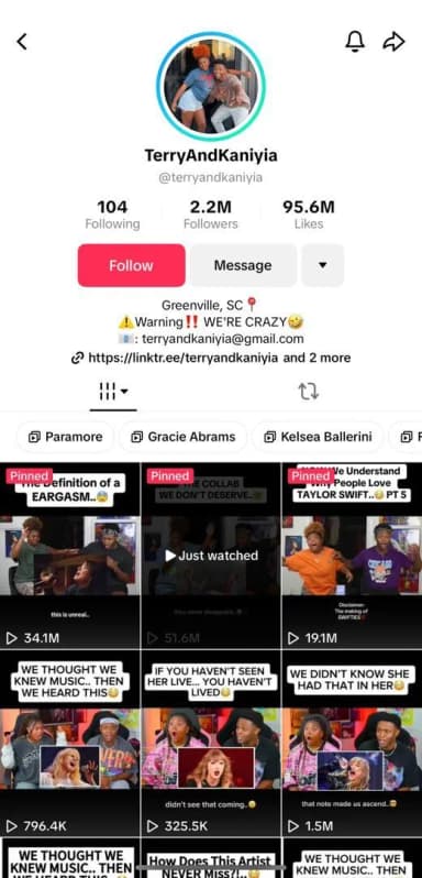 Finding TikTok creators profile like these for collab