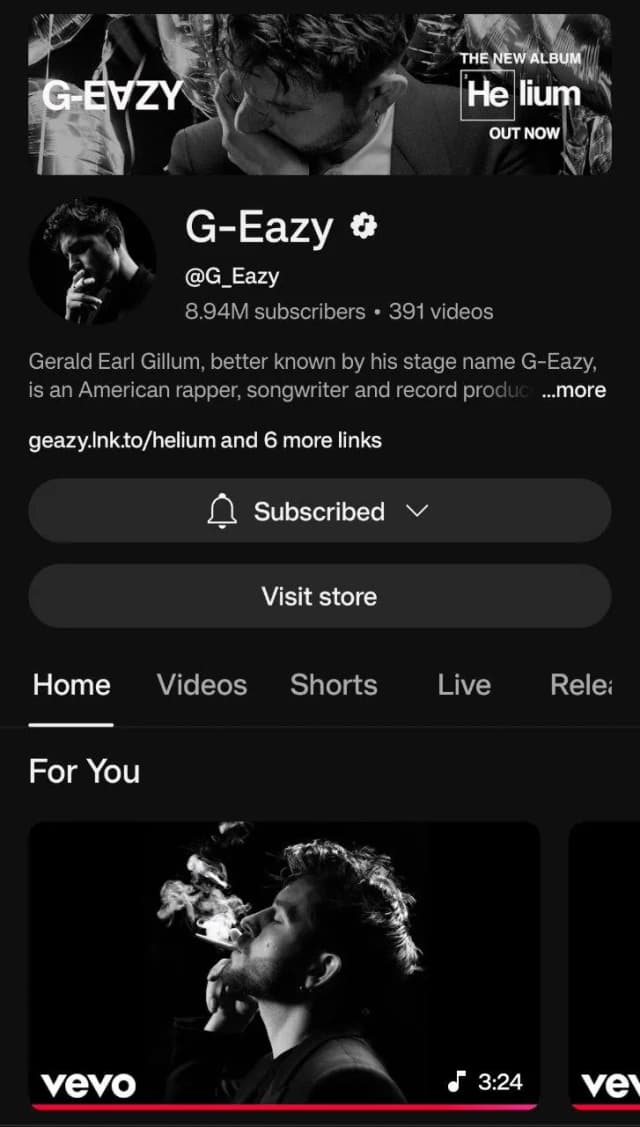 G eazy promo helium on youtube