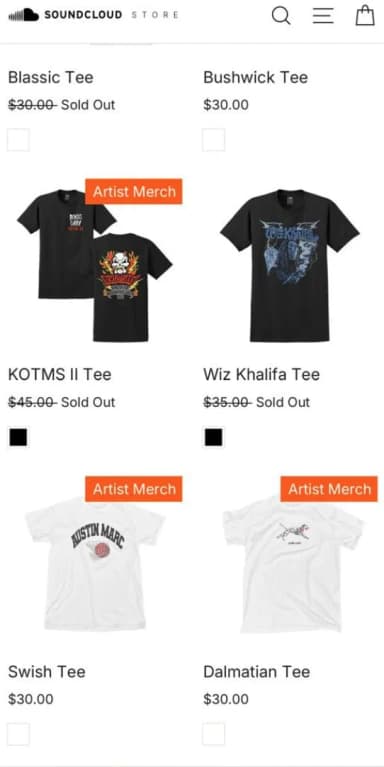 Good merch example for artists