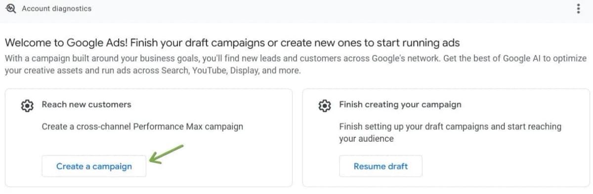 Google ads campaign setup