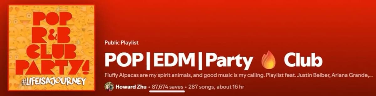 Howard Zhu big pop playlist on Spotify