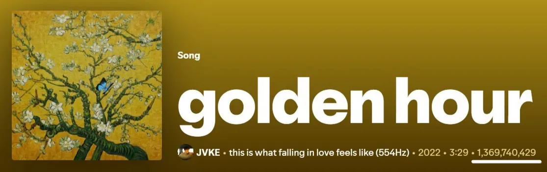 JVKE golden hour streams