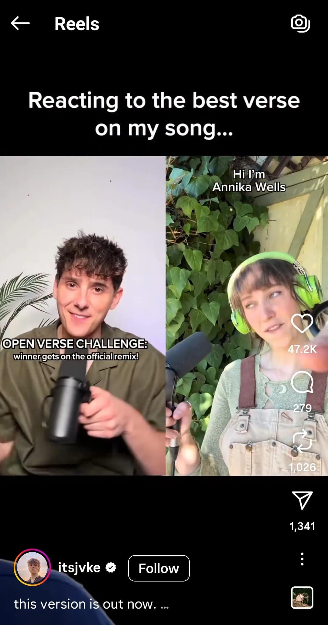 jvke instagram reels music open verse challenge