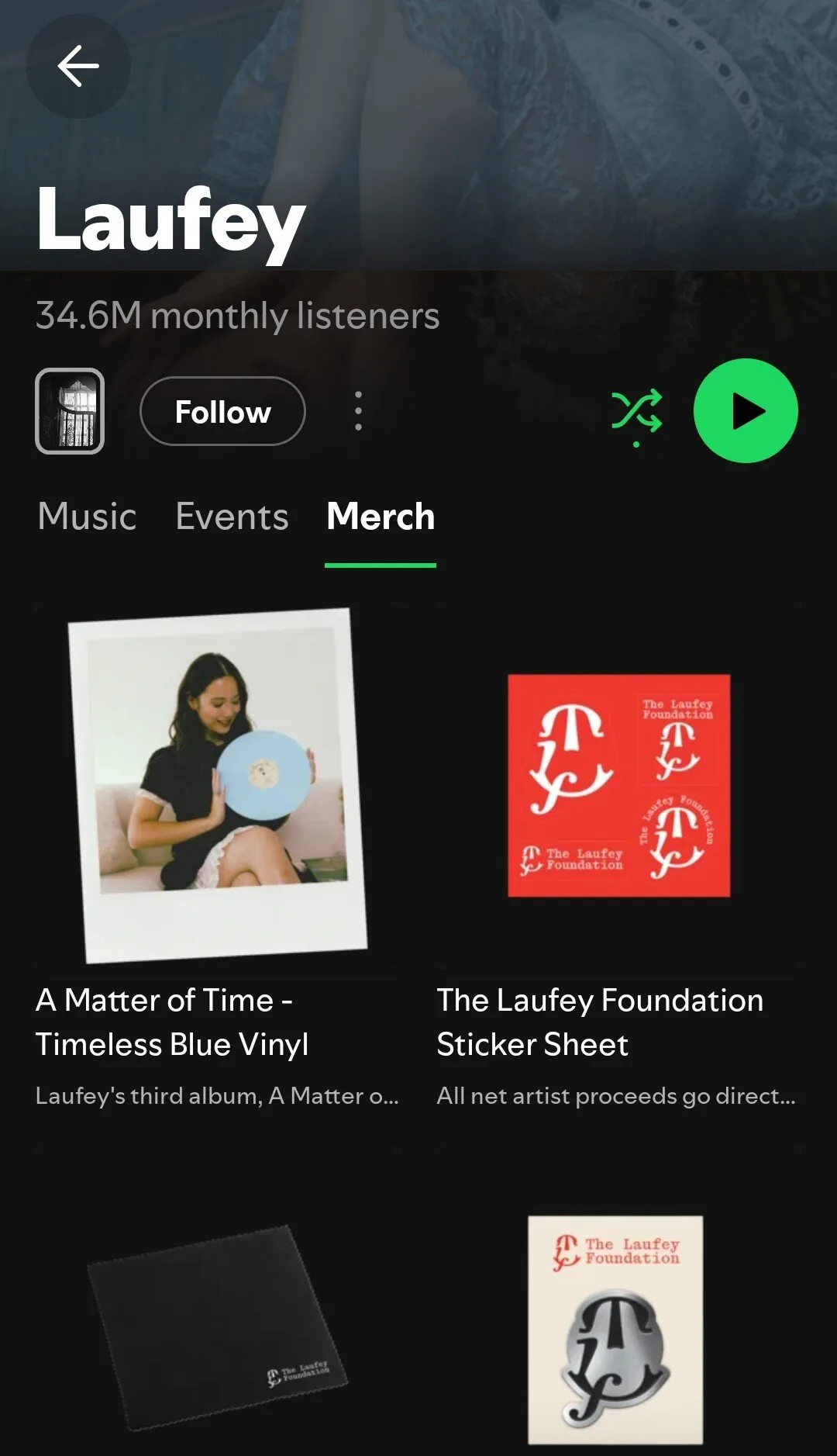 laufey merch spotify seo profile optimization