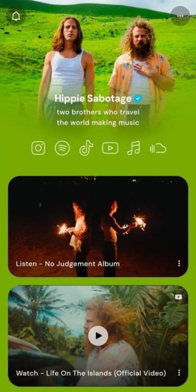 Music promotion website example for independent artists