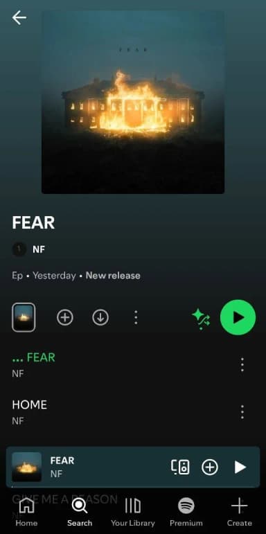 NF song example for making a Spotify code