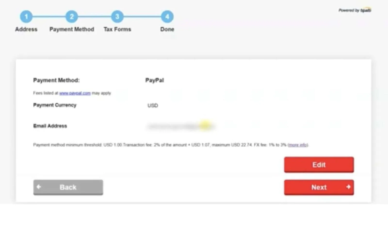 Payment method paypal configuration on distrokid