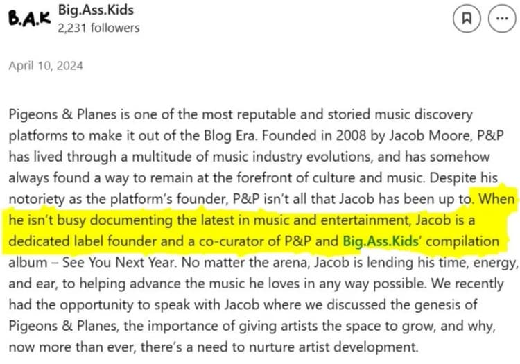 Pigeons and Planes Jacob Spotify playlist curator story
