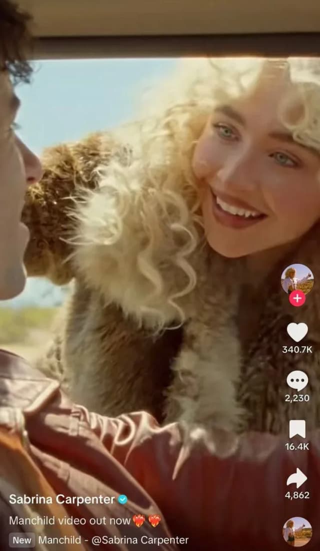Sabrina Carpenter another promo reel on Instagram