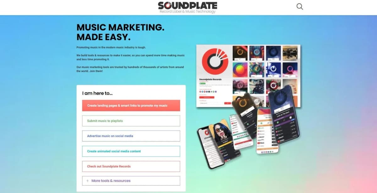Soundplate music marketing platform overview