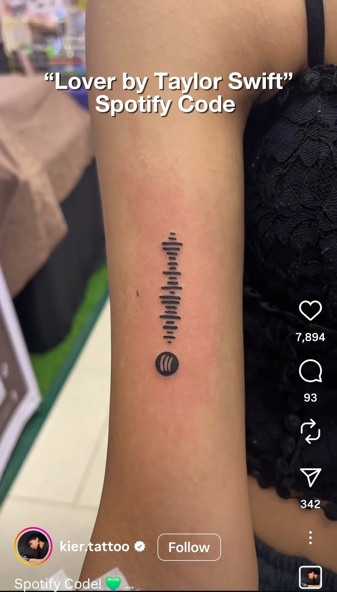 Spotify codes tattoo