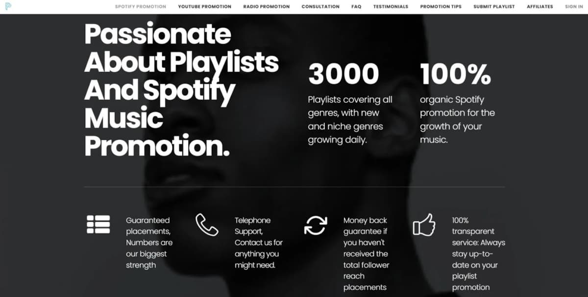 Spotify playlist promotion service