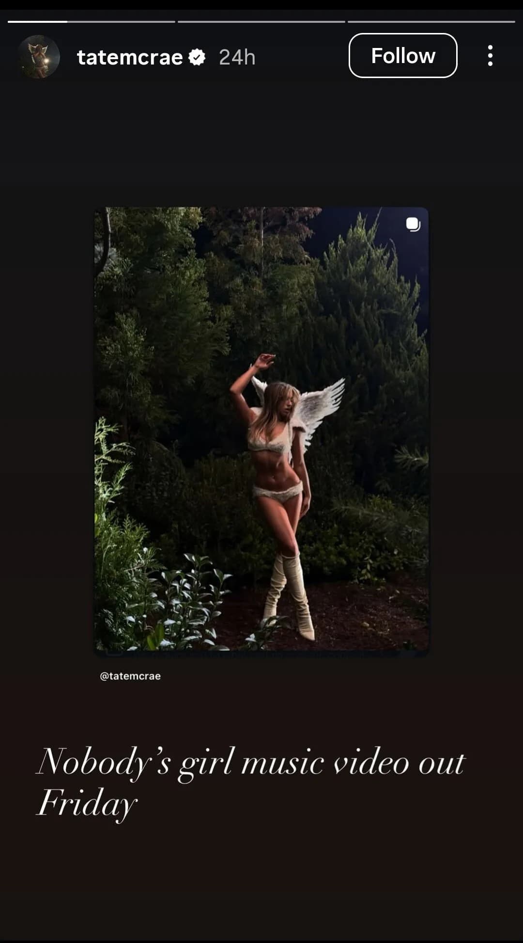 tate mcrae instagram stories new music