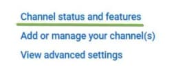 Youtube channel management settings