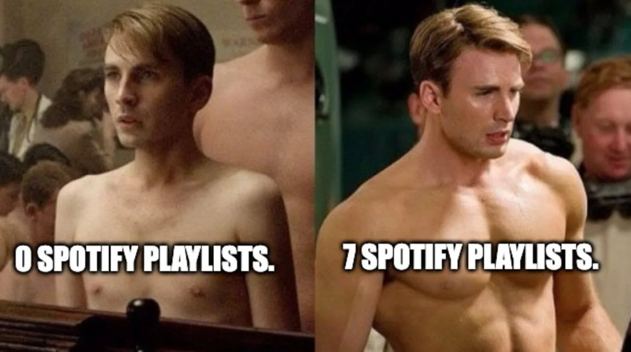 0 Spotify playlists vs 7 Spotify playlists