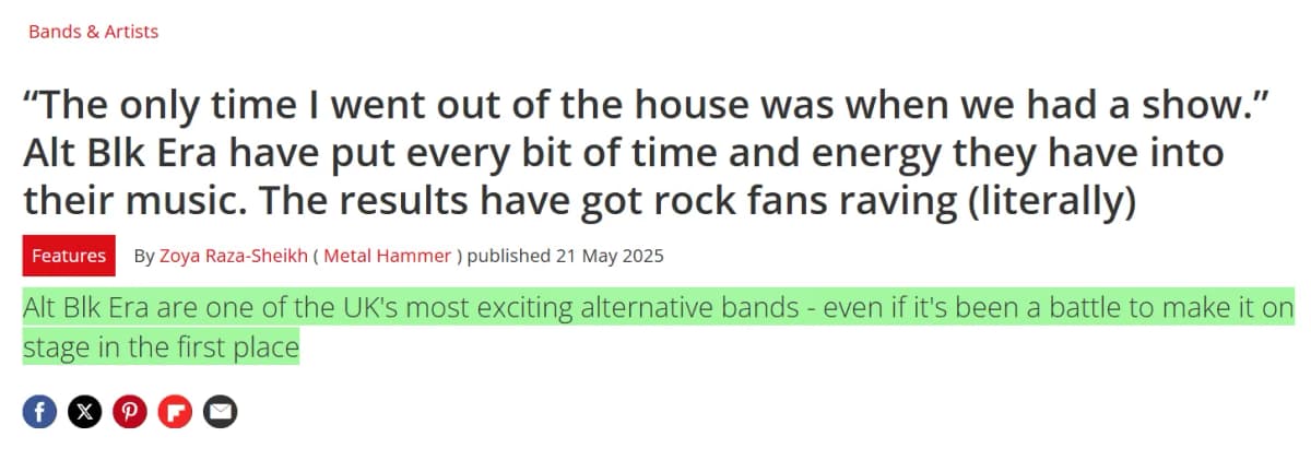 Alt blk era band feature article 2025