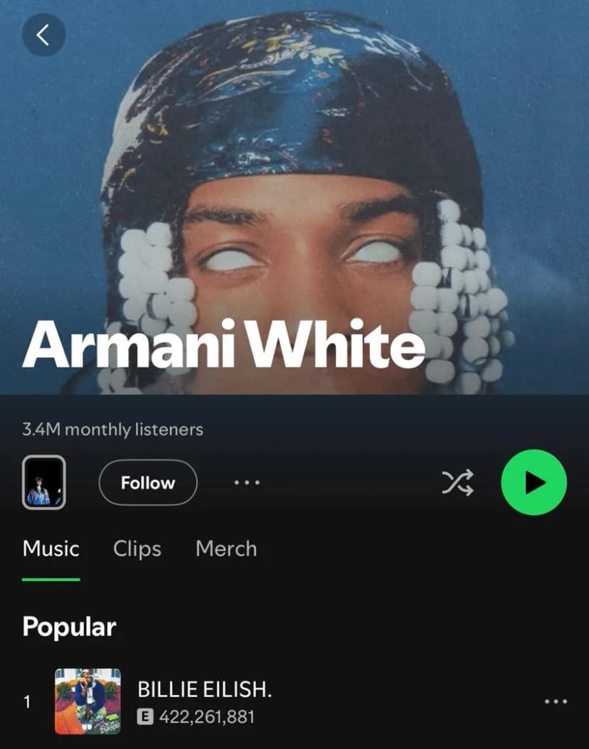 Armani White results of social media organic