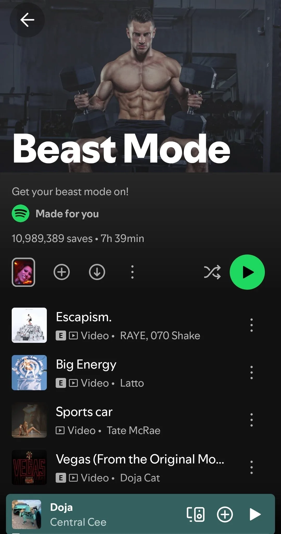 beast mode workout spotify playlist