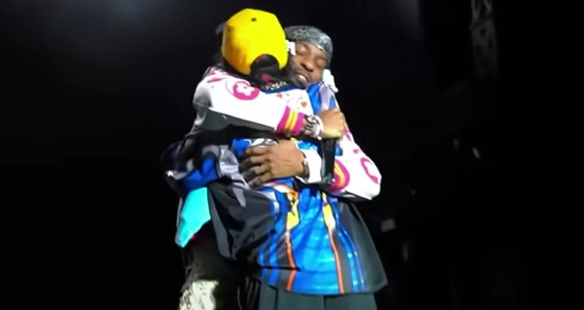 Billie ellish and armani white hugging moment