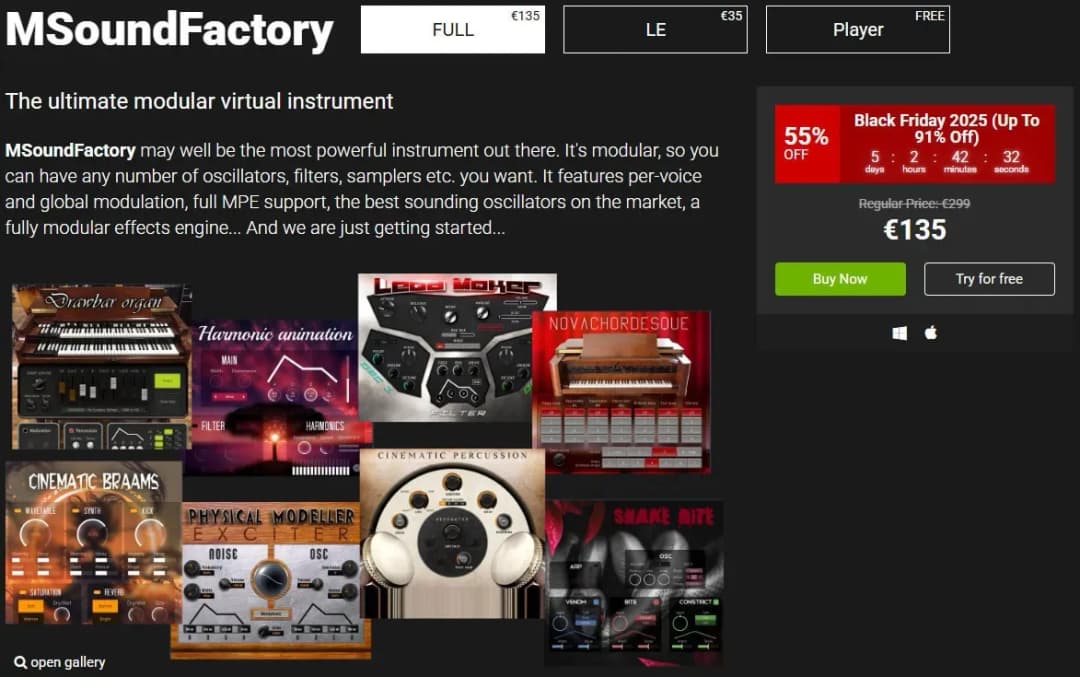black friday music deals modular virtual instrument