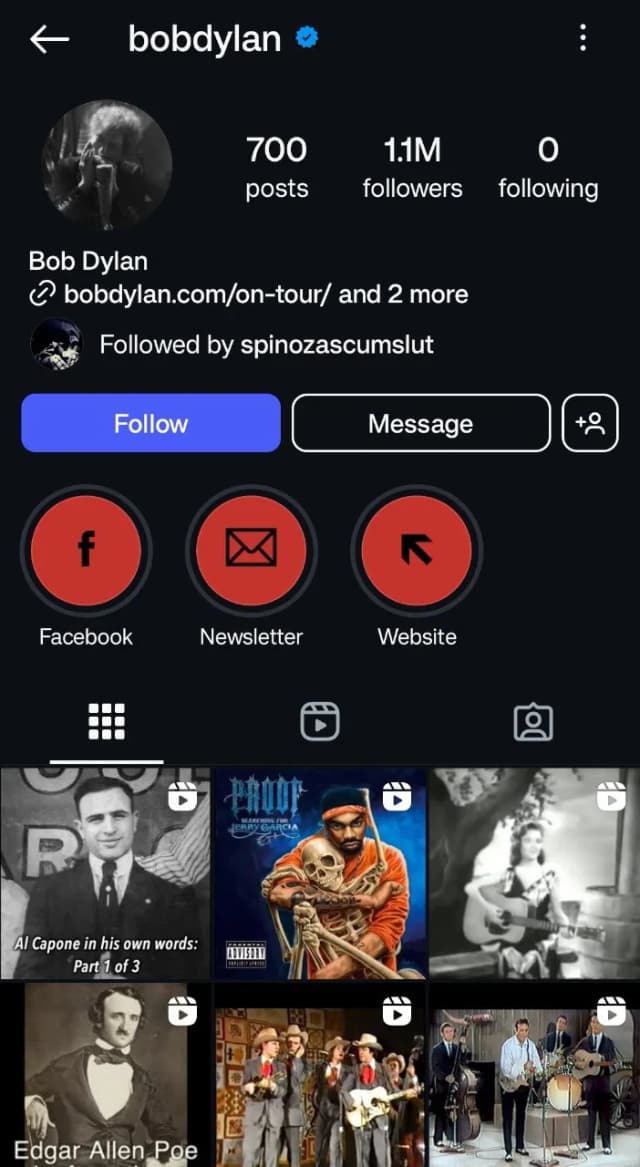 Bob Dylan Instagram Highlights
