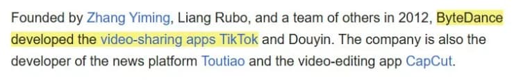Capcut owned by TikTok