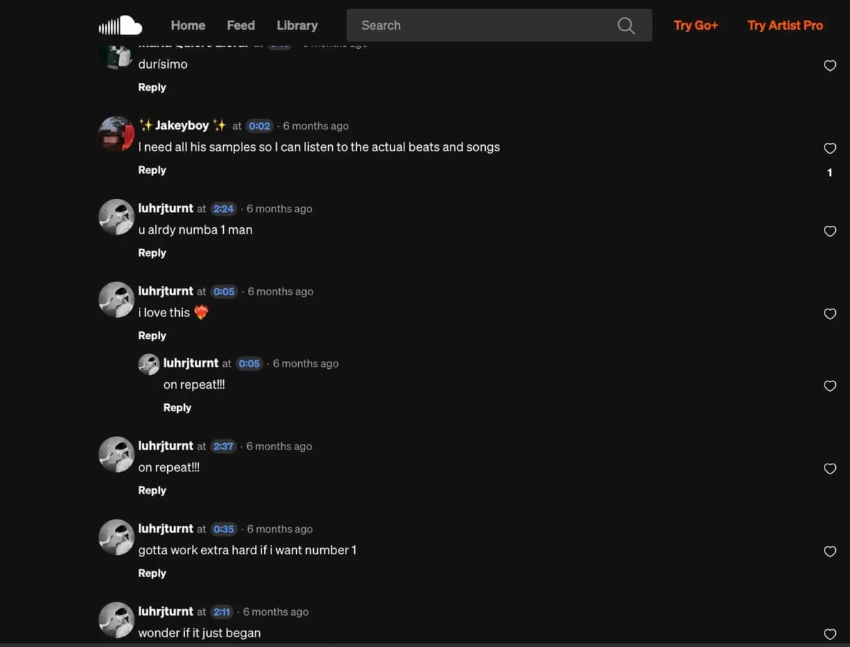 Comments and networking on soundcloud