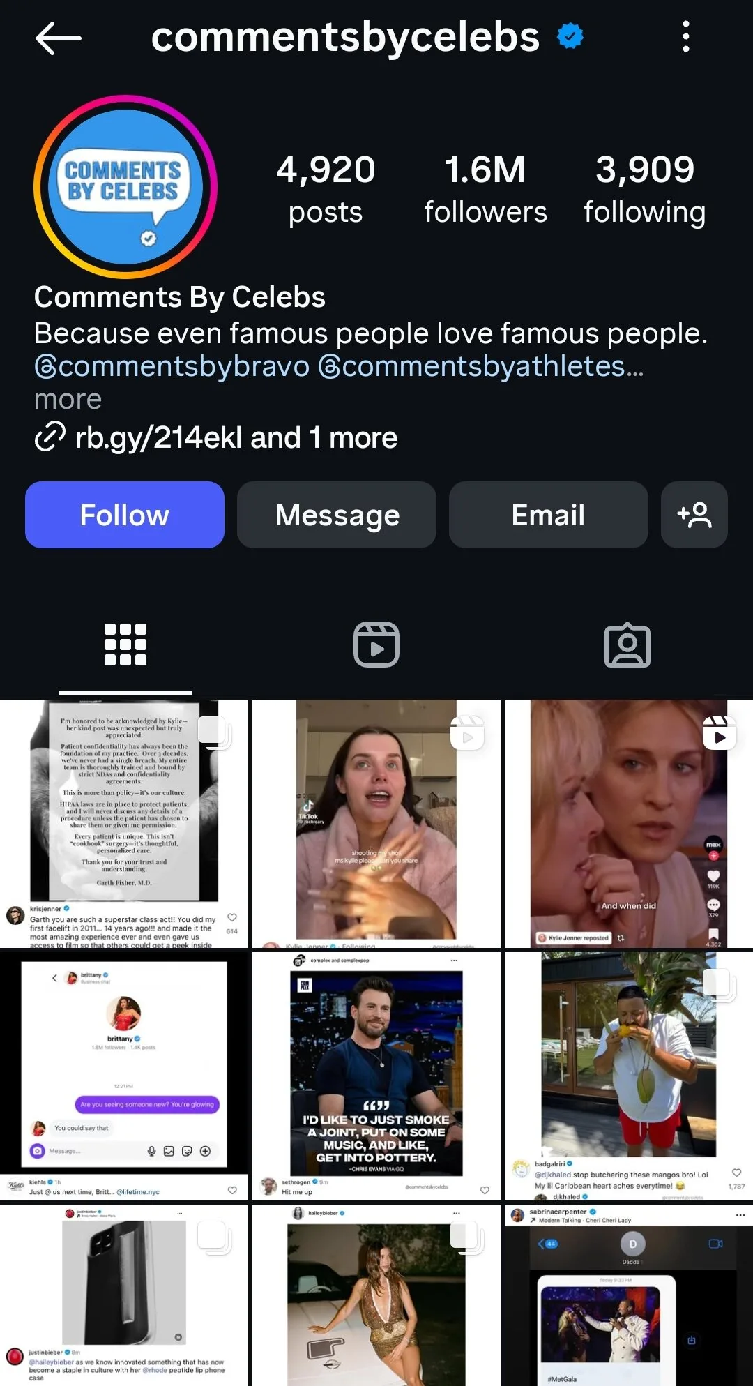Comments by Celeb Instagram page for ideas