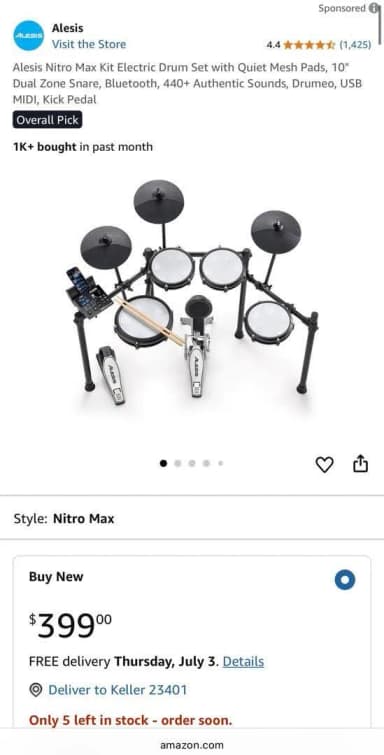 Electric drum set christmas gift