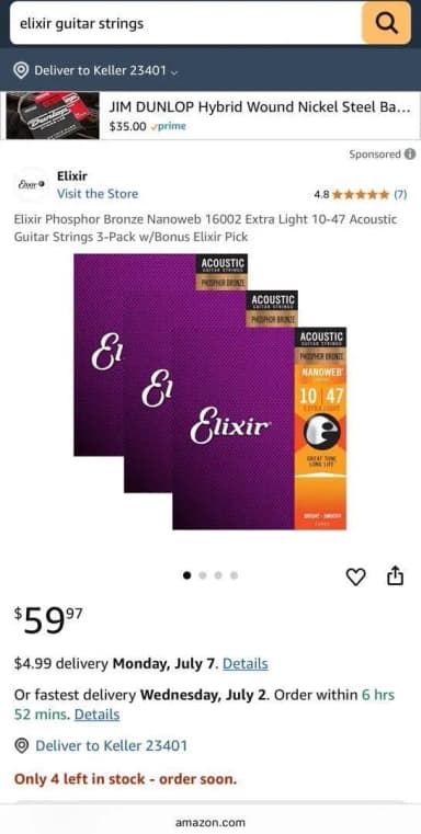 Elixir guitar strings christmas gifts musicians