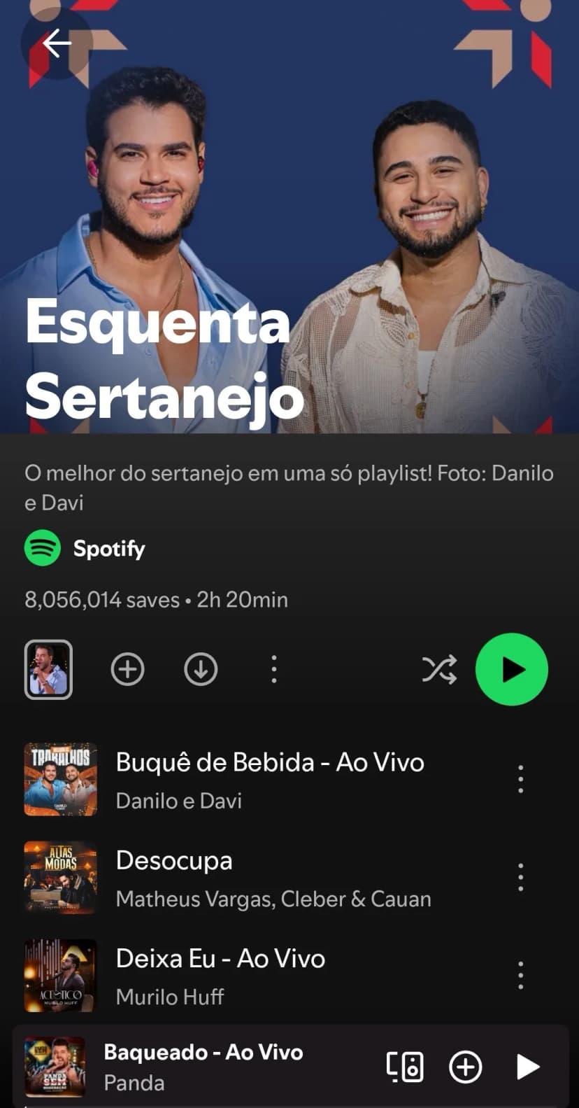 esquenta sertanejo spotify playlist