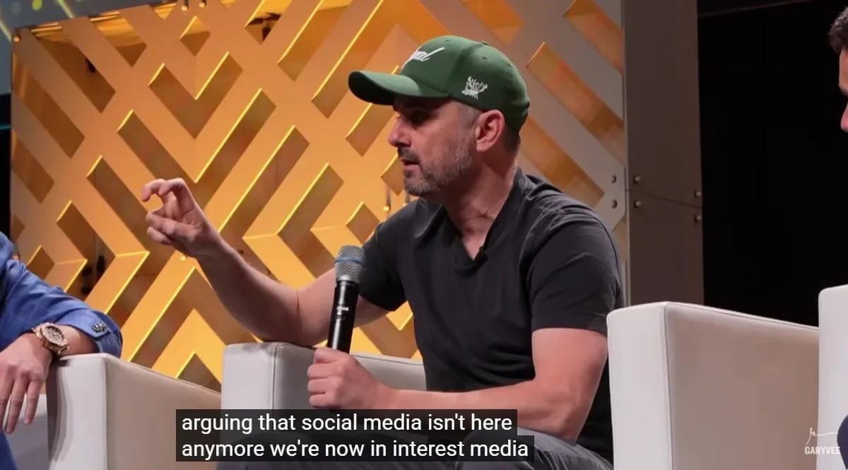 Gary Vee talking about growing on social media with interest