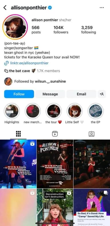 How an artist Instagram page must look like